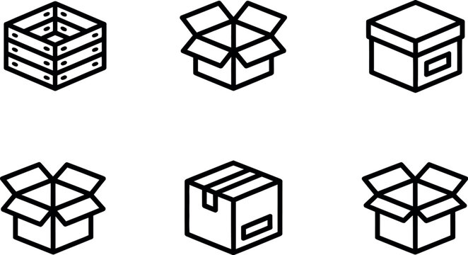 Box icon set isolated on for your design