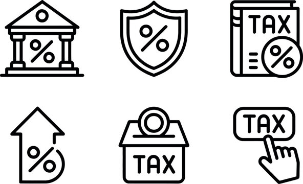 Tax icon set isolated on for design