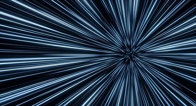 Hyperspace Dazzling neon light streaks radiate