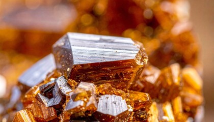 Close-up of black crystal surrounded by white and orange minerals in a natural geological formation.