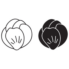 Minimalist Flower Bud Outline and Glyph Icon Set