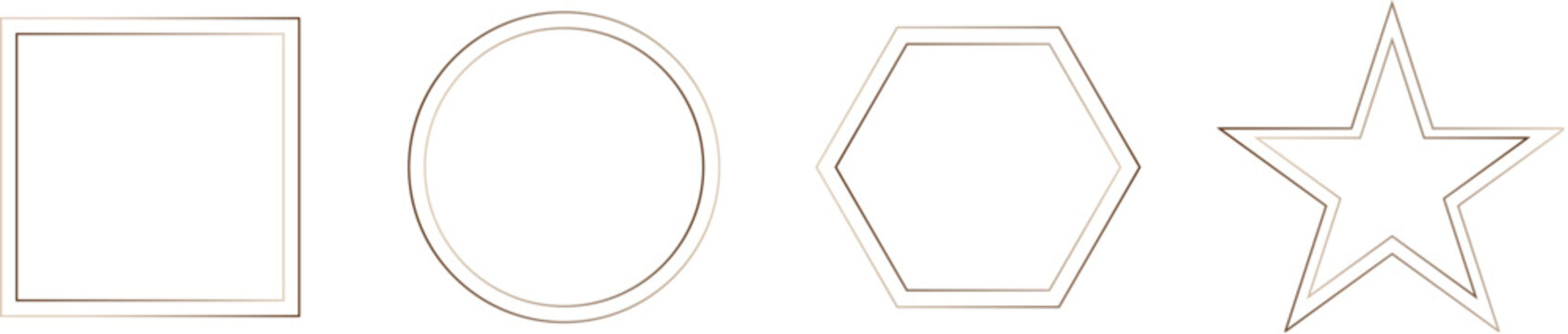 Detailed Visual Guide to Essential Gradiant Geometry Shapes with Clearly Labeled Solid Forms from Square, Circle, Star to Dodecagon
