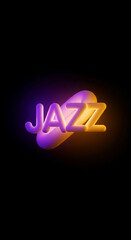 VIBRANT: JAZZ 3D Type, Violet/Saffron Gradient Poster