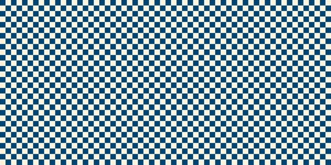 Vintage checkered grid design. Abstract dark blue kitchen pattern. Retro background. Textured paper frame. Vector hand drawn illustration