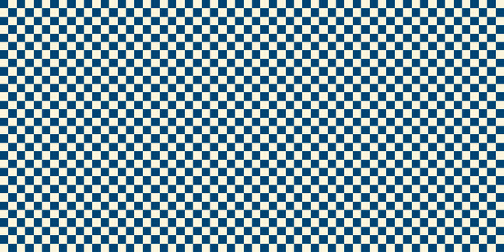 Vintage checkered grid design. Abstract dark blue kitchen pattern. Retro background. Textured paper frame. Vector hand drawn illustration