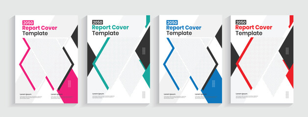 Annual report cover design, corporate booklet cover template