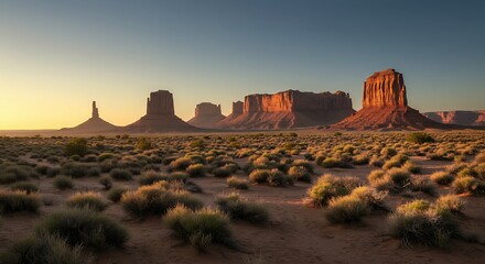 Desert Landscape at Sunset