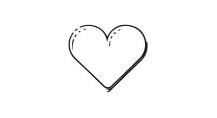Minimalist hand-drawn heart sketch symbol expressing love, warmth, and affection.