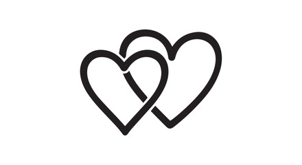 Two Intertwined Heart Shapes Symbolizing Love, Togetherness, and Connection.