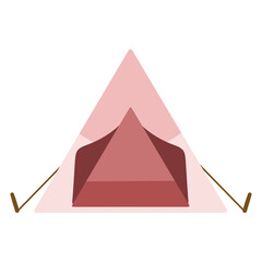 Simple A-Frame Pink Glamping Tent Vector - Minimalist Camping Gear Icon