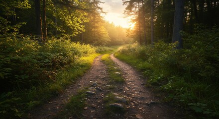 Forest Path in Sunlight