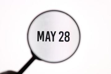 Date May 28 through the magnifying glass on the screen