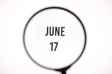 Date June 17 through the magnifying glass on the screen