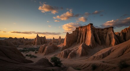 Desert Landscape at Sunset