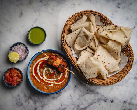 Delicious Paneer Tikka Masala with rumali roti  &ndash; Indian Cuisine