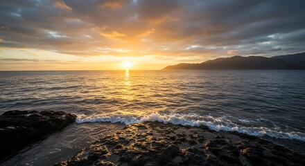 Sunset Over the Ocean