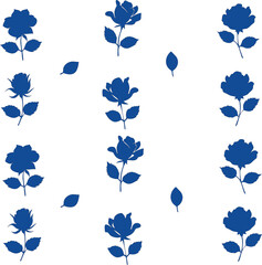 Charming rose flat vector tattoos showcasing  flowers Ideal for love illustrations and wedding stationery design.