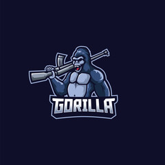 Gorilla Soldier Logo Template