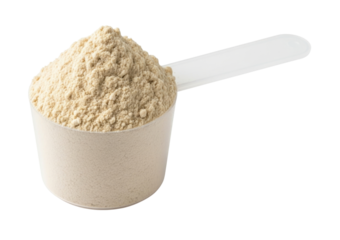 Scoop of protein powder transparent background cutout png