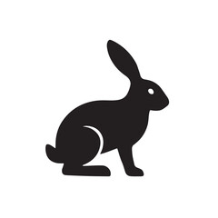 Timeless Black Rabbit Silhouette: Quiet, Elegant, Minimalist Art for Calm Spaces and Nature Lovers