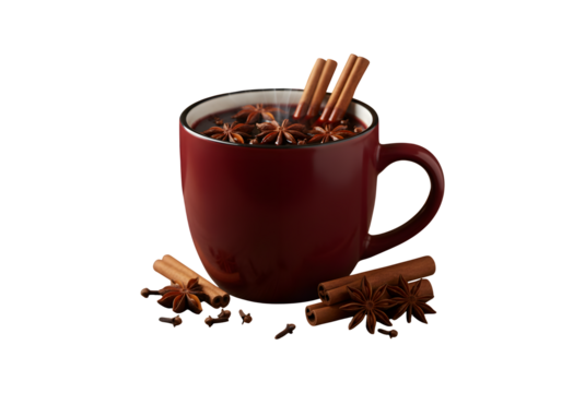 Spiced mulled wine with cinnamon and cloves
