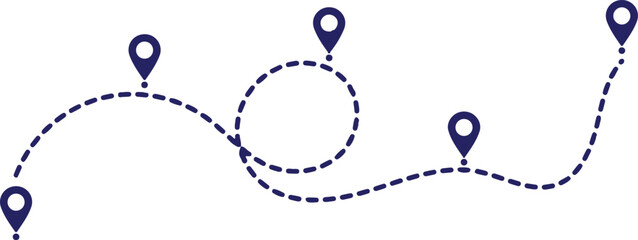 bule route map icon vector logo design 