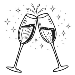 icon of two clinking champagne glasses
