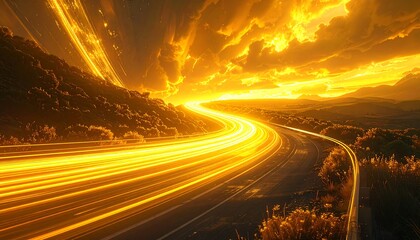 Golden Highway - A Journey Through Light and Speed.