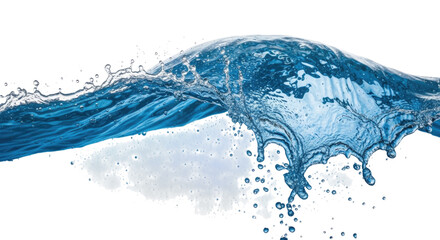 Obraz premium Dynamic water splash wave with droplets transparent background cutout png