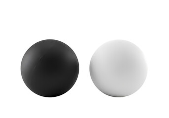 Opposites attract black and white sphere balance
