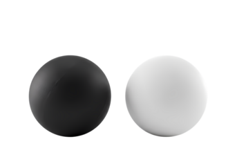Opposites attract black and white sphere balance