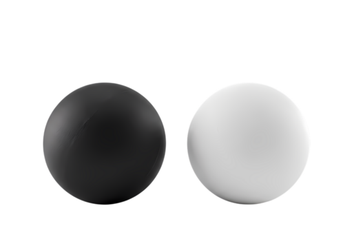 Opposites attract black and white sphere balance