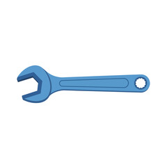 Blue Open End Wrench Tool for Mechanical Work.