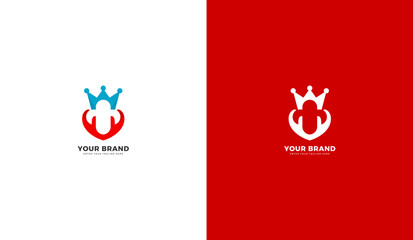 Health care logo, heart health with crown. Health care icon. Illustration design template of cross, care, heart and crown