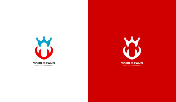 Health care logo, heart health with crown. Health care icon. Illustration design template of cross, care, heart and crown