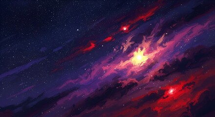 Cosmic canvas Nebula painted with starlight