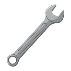 Silver Combination Wrench Tool for Mechanical Work and Repair.