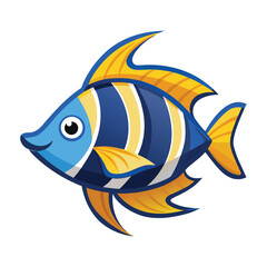 Marine Marvel: An artistic, whimsical portrayal of a vibrant and captivating fish, perfect for aquatic-themed projects and designs.