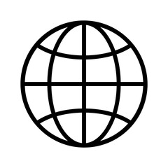 Line Art Global Globe Icon Vector | Simple World Symbol