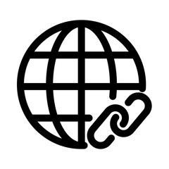 Global Link Icon Vector | SEO Hyperlink and Networking Symbol