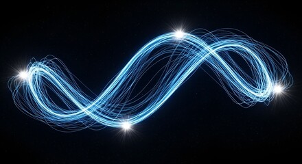Glowing energy ribbons dancing across space