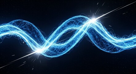 Glowing energy wave in cosmic space