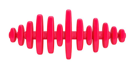 Obraz premium Red abstract sound wave shape symmetrical design isolated on transparency background modern minimal style creative concept vibrant color digital art energetic and dynamic visual element