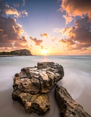 Golden Hour at the Beach - Rocks and Serenity.