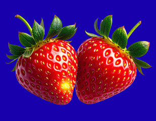  Firefly-Lit Strawberry Duo in Fantasy Garden Mood