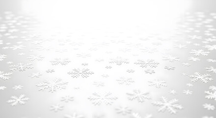 White snowflakes perspective view background