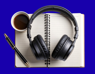  Premium Over-Ear Headset in Minimal Lifestyle Flat Lay