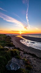Golden Hour at the Coast - A Serene Sunset Landscape.