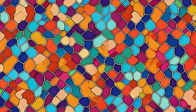 irregular colorful mosaic tile seamless pattern - Powered by Adobe