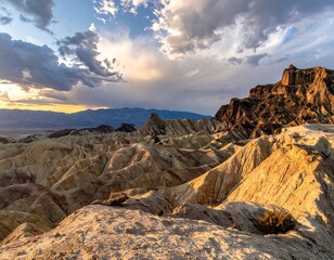 Golden Hour at Zabriskie Point - A Death Valley Landscape.